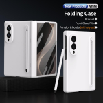 Samsung Galaxy Z Fold 8 laia &auml;ri kaitse&uuml;mbrise jaoks, millel on pliiatsihoidja, keskmise liigendi kaitse ja karastatud kile Galaxy Z Fold 8 Wide valge