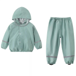 Laste Vihmamantli ja Kummikute Komplekt, T&auml;ispikkuses Vihmap&uuml;ksid T&uuml;drukutele, Lasteaia Eraldi stiiliga, Poiste Veekindel Komplekt Rannategevusteks 140 / Avocado Green (Raincoat Set) roheline