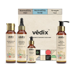 Vedix Kohandatud Ayurveda juuksehoolduse komplekt normaalsele - rasusele peanahale ja sirgetele juustele | Juuksehoolduse komplekt beige