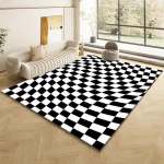 Moodne Retro Ruuduline Vaip Elutoa Magamistoa Kaunistus Voodi k&otilde;rvale Libisemisvastane Pehme Matt Kodus Pestavad Pl&uuml;&uuml;svaibad Kohandatav 80cm x 120cm