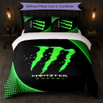 Monster Energy Tr&uuml;kiga 3-osaline tekikottide komplekt 1 tekikott ja 2 padjap&uuml;&uuml;ri Pehme voodipesu koduseks magamistoaks 135cm*200cm