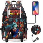 Dragon Ball USB Goku Seljakott Teismelistele &Otilde;pilastele Poistele T&uuml;drukutele Vabaaja Suure Mahutavusega Reisi P&auml;evakott (47cmx30cmx15cm) 17inch