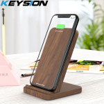 KEYSION Puidust Qi juhtmevaba laadija iPhone XS Maxile ja S9-le Kiire juhtmevaba laadimise alusdokk Universal