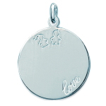 Les Tr&eacute;sors De Lily [D4599] - Pendentif Argent 'Love' argent&eacute; - 20 mm h&otilde;be