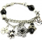 Les Tr&eacute;sors De Lily [G7788] - Bracelet Cr&eacute;ateur 'Capucines' noir must