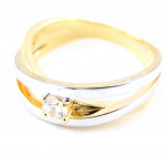 Bague Plaqu&eacute; Or 'C&acirc;lin' 2 tons 62 kuld