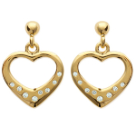 Les Tr&eacute;sors De Lily [J1013] - kullatud k&otilde;rvar&otilde;ngad  Love  valgest kullast - 13x18 mm kuld