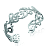 Les Tr&eacute;sors De Lily [J8132] - Bracelet Argent 'Chor&eacute;graphie' argent&eacute; (rhodi&eacute;) - 62 mm 28 mm h&otilde;be