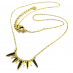 Les Tr&eacute;sors De Lily [P7901] - Disainer mustast kullast 'Boho' terasest kaelakee - 28x10 mm must