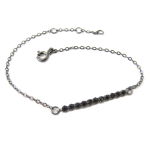 Les Tr&eacute;sors De Lily [Q2872] - Bracelet Argent 'Sissi' noir gris - 25x2 mm must