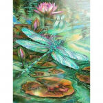 T&auml;ielik 5D iseteemantmaaling Dragonfly Lotus teemanttikandid t&auml;ispistes ristpistes kodukaunistus k&auml;sitsi valmistatud kingitus 20x30cm