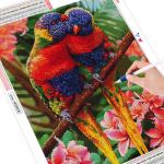 5D isetegemise teemantmaali linnu ristpiste komplekt t&auml;isruudukujuline &uuml;mmargune teemanttikandid papagoi mosaiik loom k&auml;sitsi valmistatud kingikunst Full Round 20X30CM