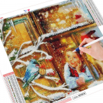 5D DIY Teemantmaaling T&uuml;drukule T&auml;isruudukujuline Teemanttikandid Kass Mosaiik Ristpistes Loomade J&otilde;ulukingitus Full Round （30x30CM）