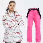 Talvine naiste paks soe suusakost&uuml;&uuml;m v&auml;litingimustes tuulekindel veekindel triibuline suusajope Suusap&uuml;ksid Naiste lumelauakost&uuml;&uuml;m suusakomplekt XL