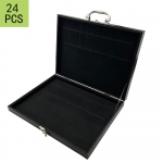 Kvaliteetne 3-v&auml;rviline t&uuml;hi puidust kast lauan&otilde;ude kinkekarp Kuldkarp mahutab 24 v&otilde;i 16 t&uuml;kki s&ouml;&ouml;gin&otilde;ude komplekti box for 24pcs