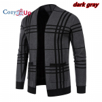 Cozy Up uus mood kardigan Meeste kootud talvemantlid &Auml;ri vabaaja jakid Meeste topid Meeste mantel M tumehall v&auml;rv