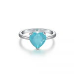 GICA GEMA 100% 925 sterling h&otilde;be 10*10mm s&uuml;dame s&uuml;ntees Paraiba turmaliinist v&auml;&auml;riskivist s&otilde;rmused naiste peole peened ehted US 5 sinine