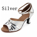 Uus mood Satiin Naiste naiste Tango ballisaali kontsad Naiste tantsukingad Moodsad ladina salsa kingad T&uuml;drukute ruudukujulised kontsad Sandaalid 37