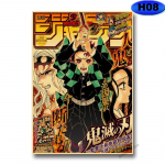 Vintage Anime plakatid, mis r&uuml;ndavad Titanit / Deemonitapjat / Jujutsu Kaisen Manga esteetiline plakat j&otilde;upaberist kodukaunistusega seinakleebised 30x21cm