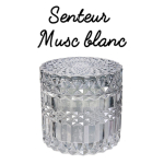 Les Tr&eacute;sors De Lily [A2300] &ndash; hall  Scarlett  l&otilde;hnak&uuml;&uuml;nal (klaasist) - 9x9 cm (valge muskus) valge