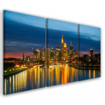 Kolmeosalise pildiga l&otilde;uenditr&uuml;kk City View Night Light 60x40 sinine