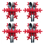 J&otilde;ulude s&ouml;&ouml;giriistade kaunistus 4 tk j&otilde;ulus&ouml;&ouml;giriistade kott H&otilde;bedast lauan&otilde;ude hoidik nuga kahvlikott Kotide kaunistus koduse &otilde;htus&ouml;&ouml;gilaua jaoks One Size