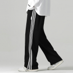 Meeste Y2K Vintage 2024 vabaaja laia s&auml;&auml;rega p&uuml;ksid dressip&uuml;ksid s&ouml;rkivad naiste triibulised hiphopi spordip&uuml;ksid, n&ouml;&ouml;riga p&uuml;ksid T&auml;navar&otilde;ivad p&uuml;ksid meestele M must