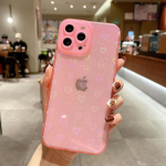Fashion Gradient Laser Love Heart Clear telefoni&uuml;mbris iPhone'ile 11 13 12 Pro Max X Xs Xr 7 8 Plus Candy Color P&otilde;rutuskindel tagak&uuml;lg For iPhone SE 2020