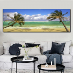Maastik P&auml;ikeseloojang Rannapilv Meremaastik l&otilde;uend Maalimine Troopika Palm Tree Coast Plakatid ja v&auml;ljatr&uuml;kid Seinakunst Kodukaunistus Ilma raamita 20*40cm