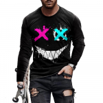 uus suvine hip-hop meeste 3D T-s&auml;rk uus multikas tr&uuml;kkimine kolmem&otilde;&otilde;tmeline muster pikkade varrukatega vabaaja mood sport XS