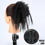 MERISIHAIR s&uuml;nteetilised r&auml;pased juuksek&uuml;&uuml;nistega juuksepikendused, naturaalsed hallid pruunid k&uuml;&uuml;nisklambritega juuksepikendused igap&auml;evaseks kandmiseks 30CM