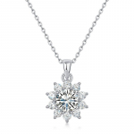 Ehted Moissanite S925 h&otilde;bedane rangluukett naiste s&auml;rav p&auml;evalille kaelakee ripats lumehelbe super v&auml;lklamp