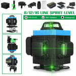 4D 16 liini laseri nivelleerimine isetasanduv 360 horisontaalne ja vertikaalne rist &uuml;liv&otilde;imas roheline lasertase 8 line