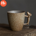 Tere, keraamiline reisikohvikruus, j&auml;mekeraamiline veetass 3D koeravarrega teetassiga juubelikingitused 100 ml