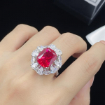BELLA BOX K&otilde;rgekvaliteediline punase ruudu tsirkoonist pikk padi avatud s&otilde;rmus ripatsk&otilde;rvar&otilde;ngad k&otilde;rvar&otilde;ngad k&otilde;rvar&otilde;ngaste komplekt ring punane