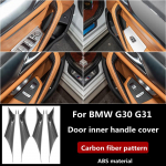 Car styling door inner handle cover decorative sticker for BMW 5 Series G30 G31 carbon fiber pattern interior 4pcs