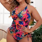 Suures suuruses seksikas ujumistrikoo &uuml;hes t&uuml;kis k&otilde;rge l&otilde;ikega ujumisriided naiste push-up bodid Suvine supelkost&uuml;&uuml;m Naistele Monokini Tankini 0XL roosa