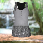 3D-sinise kiirliivaprindiga naiste treeningu jooga j&otilde;usaali tr&uuml;kitud suves&auml;rgid Suures suuruses vestid XS sinine