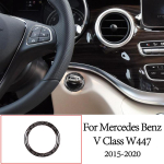 S&uuml;sinikkiust autoukse rooliratta multimeedia hammasrataste paneeli kleebis Mercedes Benz V klassi W447 V260 15-20 interj&ouml;&ouml;ri jaoks 12 gray