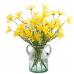 10 tk Gerbera V&auml;ike Daisy Cosmos Kvaliteetne kunstlill V&auml;ike metsik kr&uuml;santeem V&otilde;lts karikakra kodu lauakaunistuseks kollane