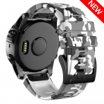 Asendus 22mm 26mm Quickfit Camuflage silikoonist kellarihm Garmin Epix Gen 2 Fenix ​​7X 7 6X 6 Pro 5 5X Plus k&auml;ev&otilde;ru rihmadele 22mm Fenix 7 must/valge