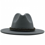 Uus naiste meeste villane Fedora m&uuml;ts nahast lindiga h&auml;rrasmees elegantne daam talvine s&uuml;gis laia &auml;&auml;rega jazzkirik Panama Sombrero m&uuml;ts 56-58CM