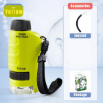 Laste kaasaskantav mikroskoop, bioloogilised harivad m&auml;nguasjad lastele Kodukooli teaduskomplekt LED-valgusti 60X-120X STEM kingitud luup battery