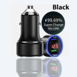 120 W &uuml;likiire autolaadija USB kiirlaadimine iPhone 13 12 11 Pro Max jaoks tarvikud Samsung Xiaomi mobiiltelefon LCD-ekraaniga must