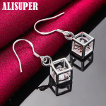 925 Sterling Silver Square AAA tsirkoonist k&otilde;rvar&otilde;ngad Ehted