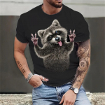 Loomade meeste T-s&auml;rk pesukaru 3d prinditud kvaliteediga meeste riided lahtised oversize s&auml;rk Trendikas t&auml;nava dressipluus klassikaline l&uuml;hikeste varrukatega 5XL