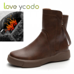 Naiste s&uuml;gis- ja talvised naturaalsest nahast suured keskmise s&auml;&auml;rega saapad, t&uuml;drukud, tudengid, moes mugavad lamedad nahast saapad 39 pruun