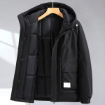 Talvine uus meeste puuvillane polsterdatud mantel, paksendatud pluss suured mehed, trendikas moekas suures suuruses meester&otilde;ivad talvemood puuvillane polsterdatud mantel 4XL must