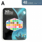 Tahke akvarellv&auml;rvi komplekt 24/36/48/60 v&auml;rviline kaasaskantav metallkarp Akvarellpigment algajatele akvarellipaberi tarvikutele 48 Colors A