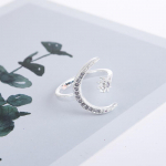 1tk Crescent Moon Star Open Rings kihlas&otilde;rmused valge